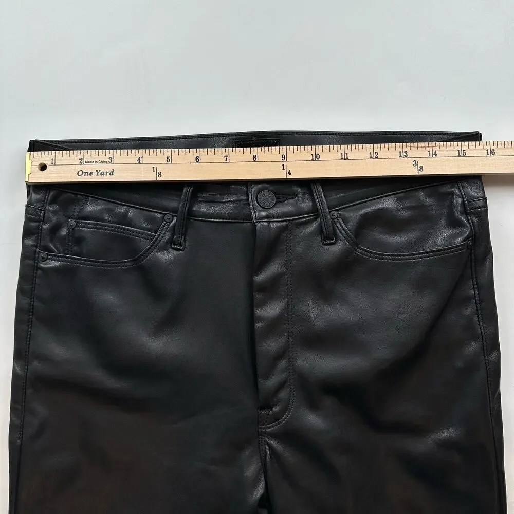 Mother The Dazzler Skimp Faux Leather Vegan Pants Black High Rise Slim Leg 30 - Picture 13 of 13